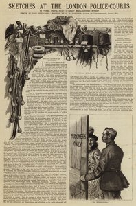 Esboços nos tribunais da polícia de Londres